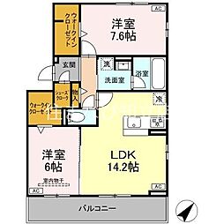 安城市小川町金政アパート 2LDKの間取図画像