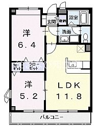 サンドエル 2LDKの間取図画像