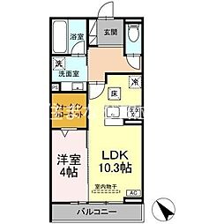 ノヴァーリス恵 1LDKの間取図画像