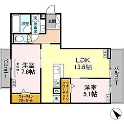 D-avance今本町C 2LDKの間取図画像