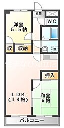 信和キャッスル 2LDKの間取図画像