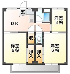 ビレッジハウス野田3棟 3DKの間取図画像