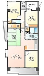 シティコープ安城駅前 4LDKの間取図画像