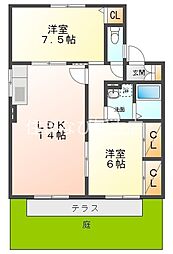 チッチとポッポB 2LDKの間取図画像