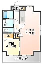 クライマックス 1LDKの間取図画像