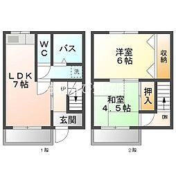 コーポ末広1 2LDKの間取図画像