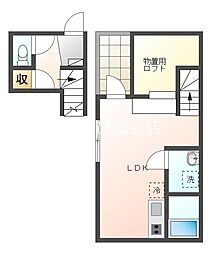 刈谷市下重原町1丁目アパート 1SKの間取図画像