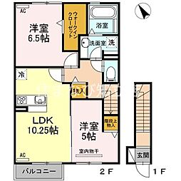 アイリスハイツ 2LDKの間取図画像