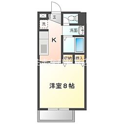 サープラスワン池田 1Kの間取図画像