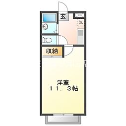 マグノリアハウスB 1DKの間取図画像