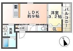 仮称)Alvio東栄町 1LDKの間取図画像