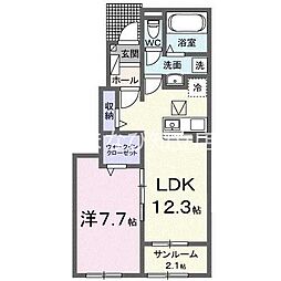 フランソレイユ 1LDKの間取図画像
