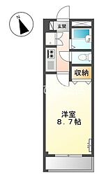 コーポ泉 1Kの間取図画像