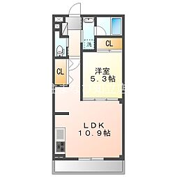 グランピア桜井 1LDKの間取図画像