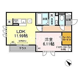 シティシャルム 1LDKの間取図画像