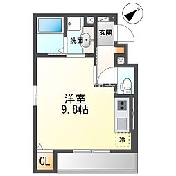 ボヌールS安城 ワンルームの間取図画像