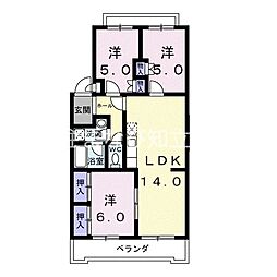 ヴィラオオワキ 3LDKの間取図画像