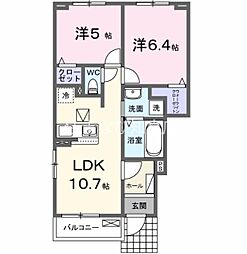 ラピート 2LDKの間取図画像