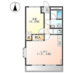 アルビナハイム 2階1LDKの間取り