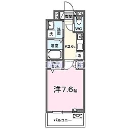 ハイドリームIII 3階1Kの間取り