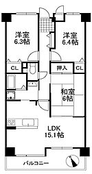 ブリティッシュ・ティンバー泉佐野 3LDKの間取図画像