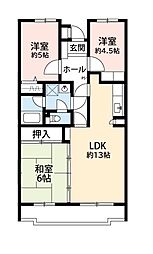 ベルメゾン鶴ヶ島 1階3LDKの間取り