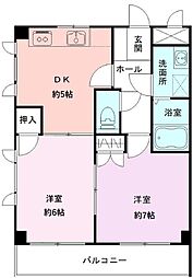 グランエグゼ 2DKの間取図画像