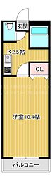 T&K花園 1Kの間取図画像