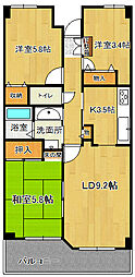 グランディール紫竹山 2SLDKの間取図画像