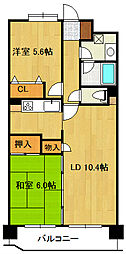 アーバングロー21 2LDKの間取図画像