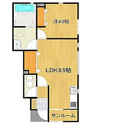M-STAGE姥ケ山 1LDKの間取図画像