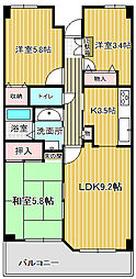 グランディール紫竹山 2SLDKの間取図画像