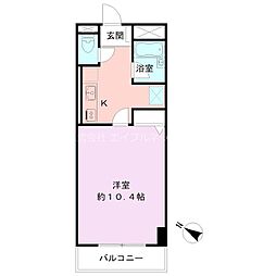 T&K花園 1Kの間取図画像