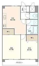 ホポロ東万代 2DKの間取図画像