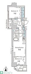 ParkAxis錦糸町WEST 2DKの間取図画像