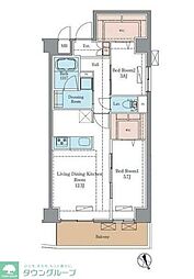 ラグゼナ平井サウス 4階1LDKの間取り
