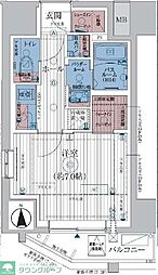 エステムコート亀戸TOKYOEAST 1Kの間取図画像