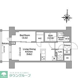ウエリスアーバン住吉EAST 1LDKの間取図画像