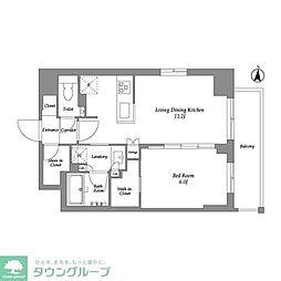 ウエリスアーバン住吉EAST 1LDKの間取図画像