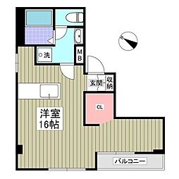 フラット474ビル ワンルームの間取図画像