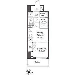 AlphaPrime東陽町 1DKの間取図画像