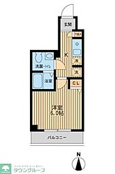 ドゥーエ東陽町 1Kの間取図画像