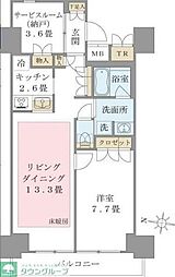 Brilliaist東雲キャナルコート 1SLDKの間取図画像