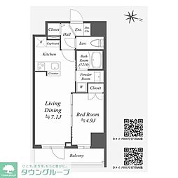 AlphaPrime東陽町 1LDKの間取図画像