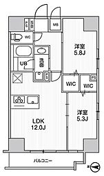 ROOTs Kikukawa 2LDKの間取図画像