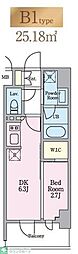 LIVIOMAISON木場 1DKの間取図画像