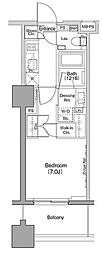 ザ・パークハビオ木場 1Kの間取図画像