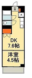 カーサ蔵前 1DKの間取図画像