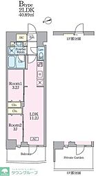 Garden Xavis門前仲町 2LDKの間取図画像