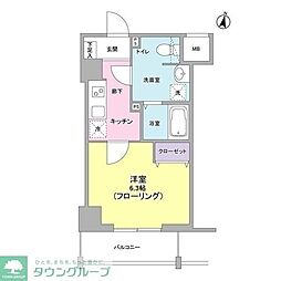 メゾン・ド・クロシェット 1Kの間取図画像